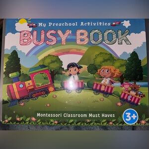 Montessori Busy Book with Colorful Train Design
